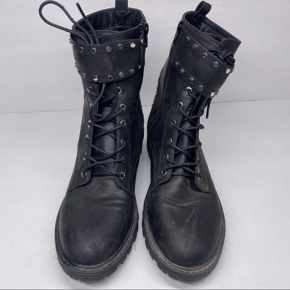 Coconuts by Matisse Black Studded Sid Combat Boot - Picture 3 of 8